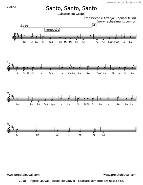 Partitura da música Santo, Santo, Santo v.7