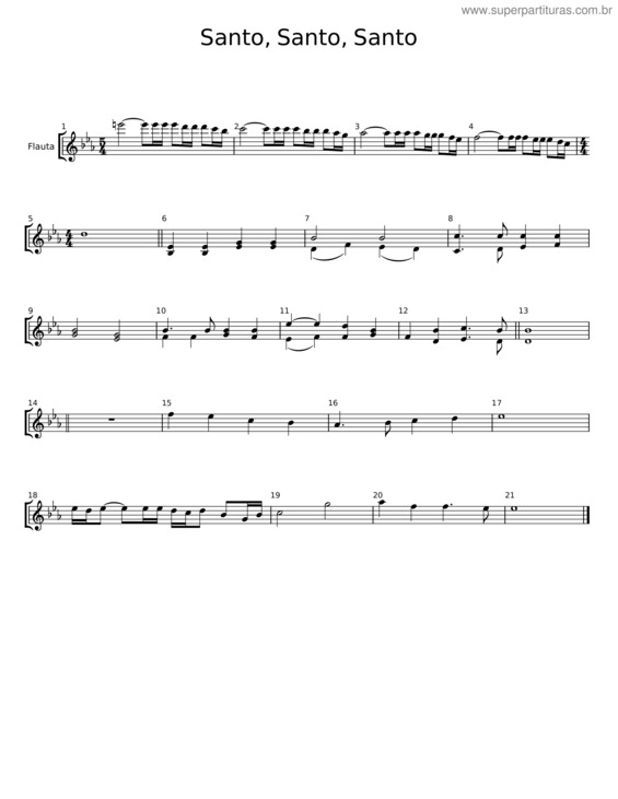 Partitura da música Santo, Santo, Santo v.9