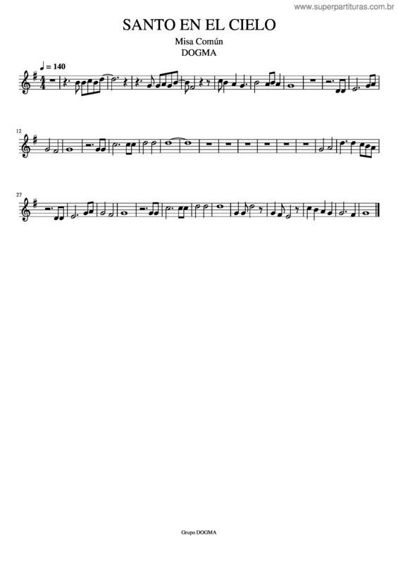 Partitura da música Santo, Santo En El Cielo Sax – Para Oir