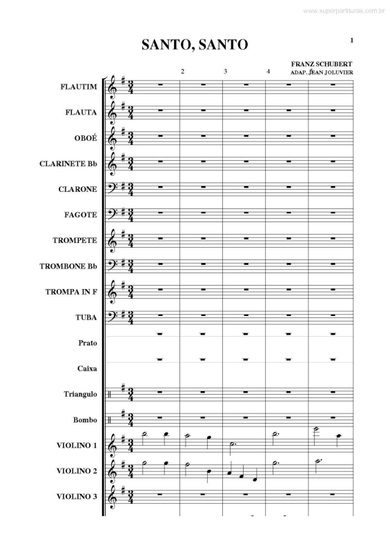 Partitura da música Santo, Santo