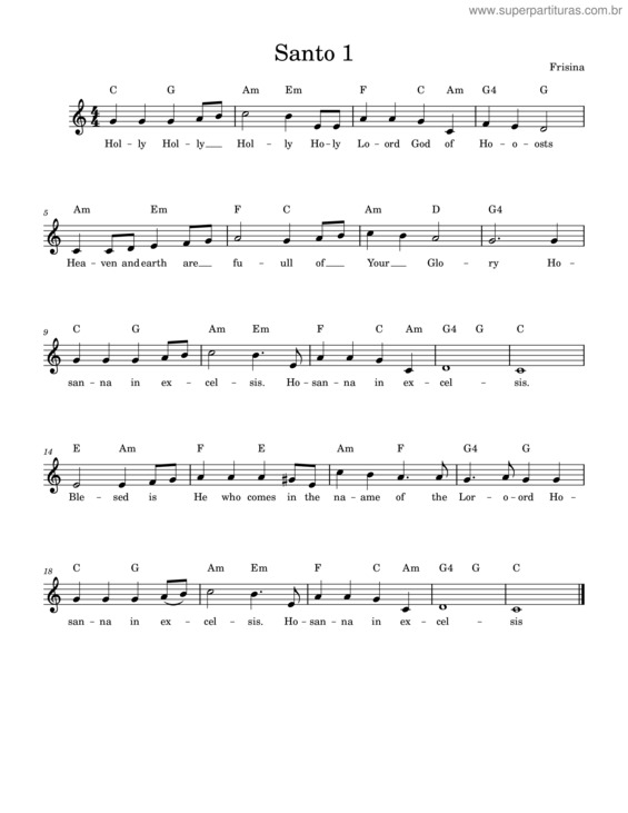 Partitura da música Santo 1