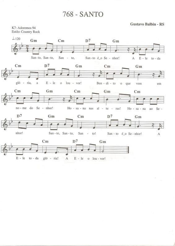 Partitura da música Santo 34