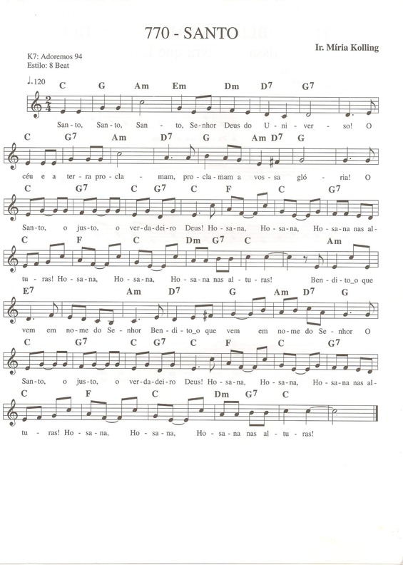 Partitura da música Santo 35