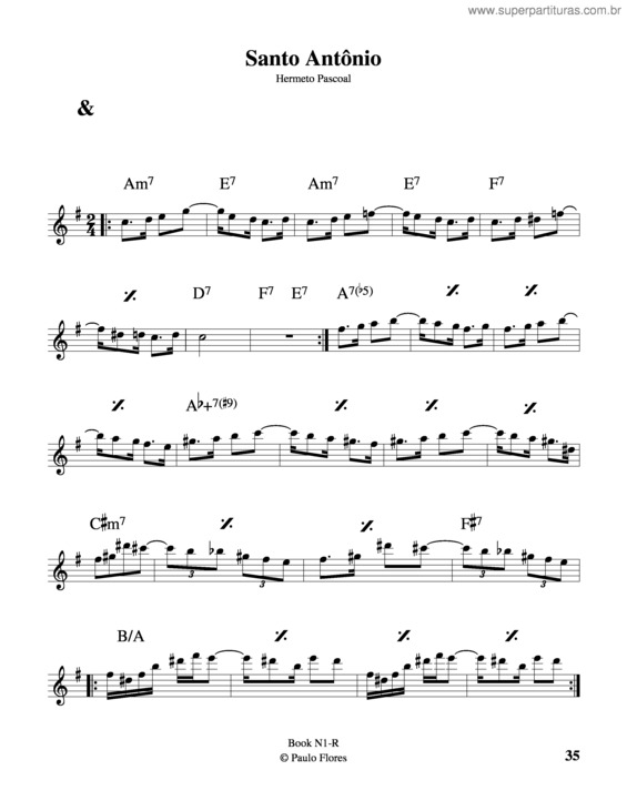 Partitura da música Santo Antônio v.2