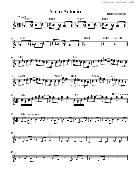 Partitura da música Santo Antonio v.4