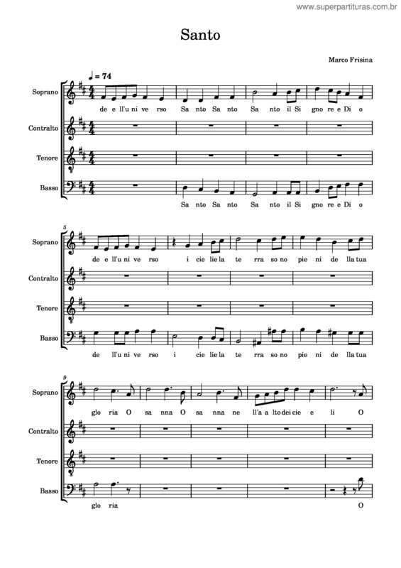 Partitura da música Santo Bassi