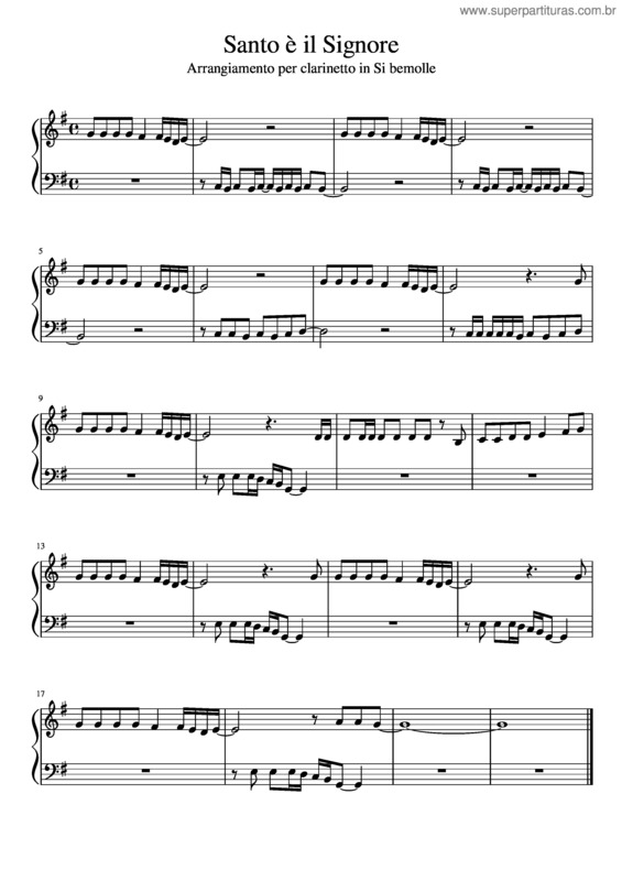 Partitura da música Santo È Il Signore