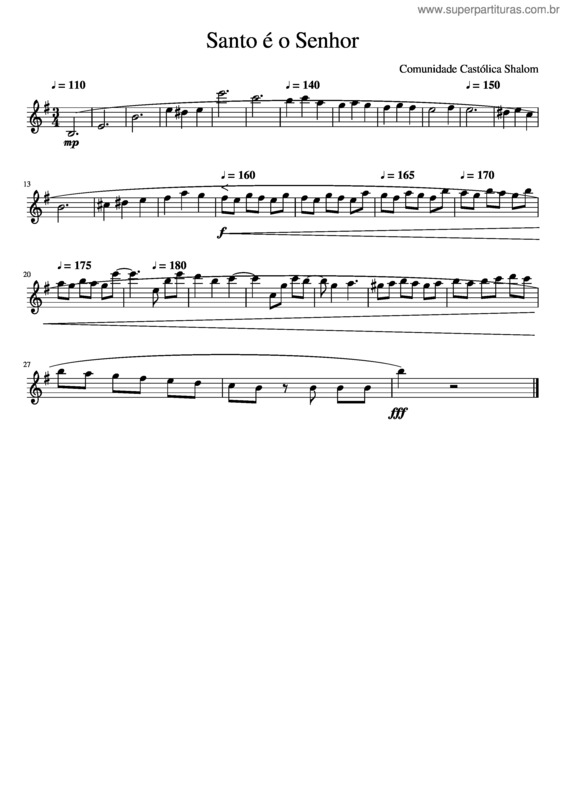 Partitura da música Santo É O Senhor Intro