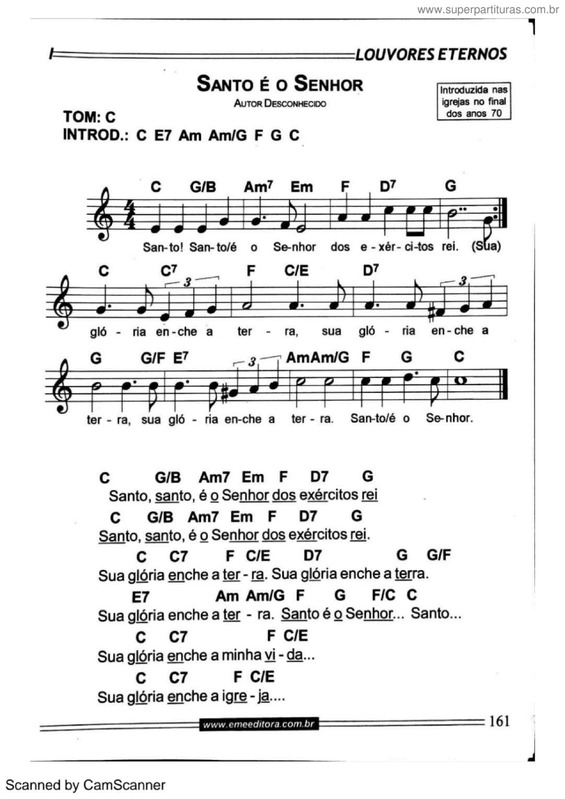 Partitura da música Santo É O Senhor v.3