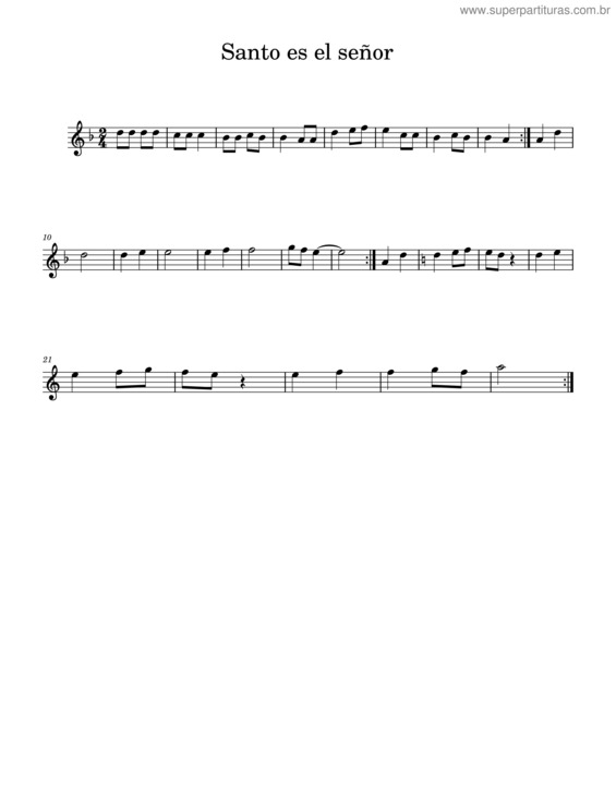 Partitura da música Santo Es El Señor, Mi Dios – Misc Praise Songs Santo Es El Señor Mi Dios