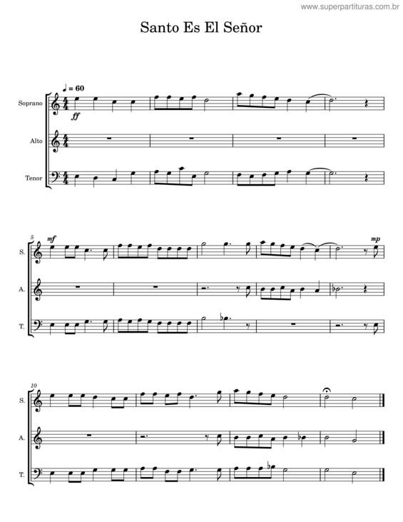 Partitura da música Santo Es El Señor v.2