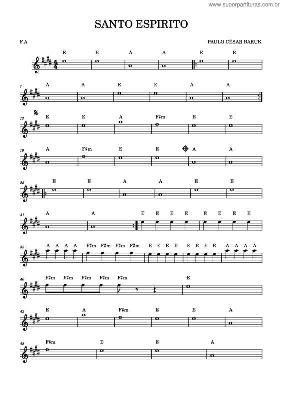 Partitura da música Santo Espirito v.16
