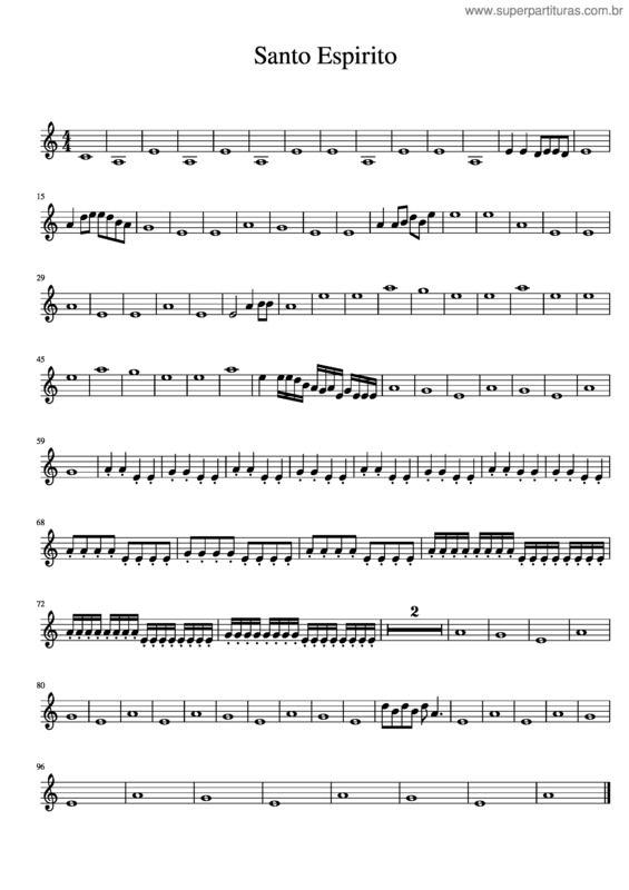 Partitura da música Santo Espirito v.17