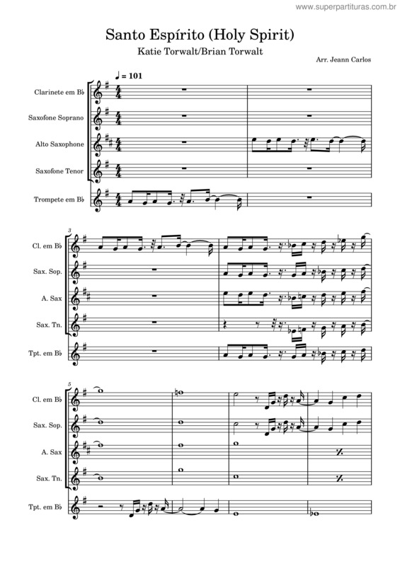 Partitura da música Santo Espírito v.18