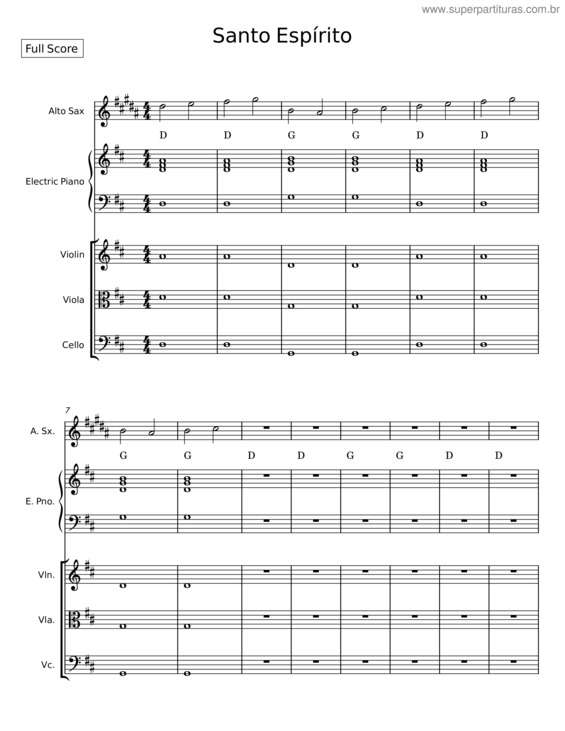 Partitura da música Santo Espírito v.19