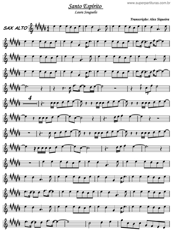 Partitura da música Santo Espírito v.2