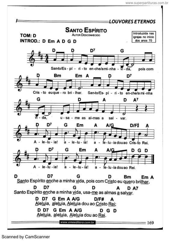 Partitura da música Santo Espírito v.5