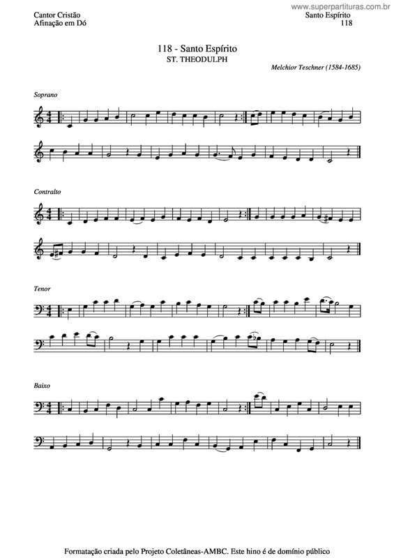 Partitura da música Santo Espírito v.7