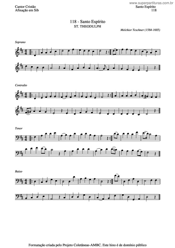 Partitura da música Santo Espírito v.8