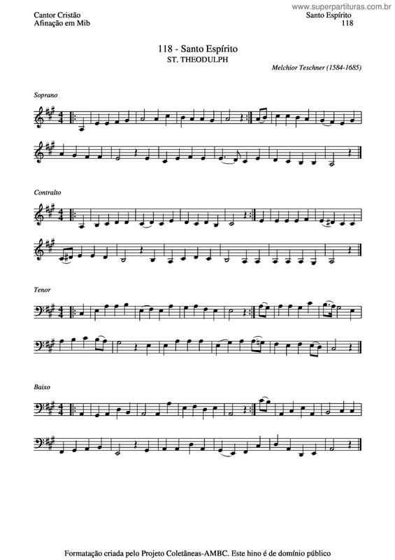 Partitura da música Santo Espírito v.9