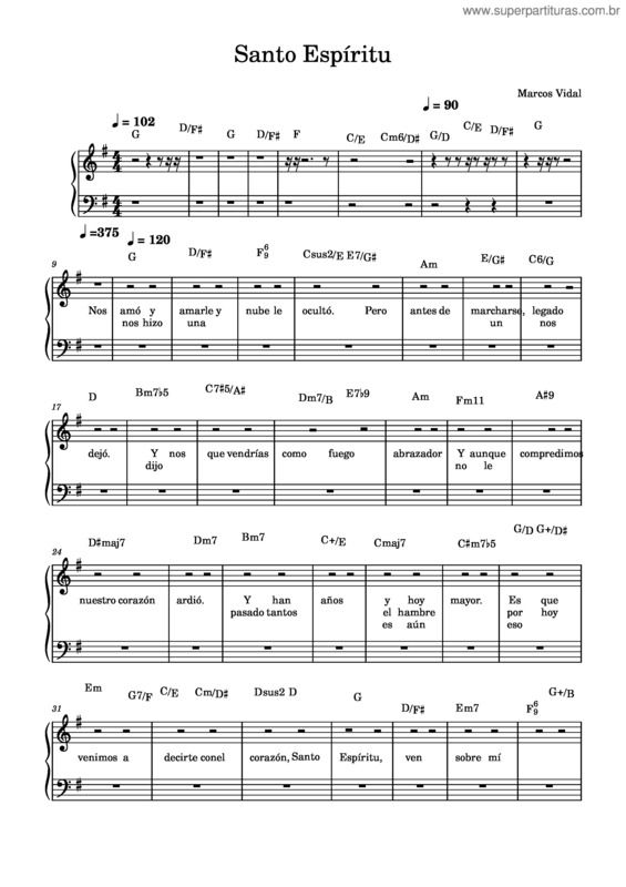 Partitura da música Santo Espíritu – Marcos Vidal Santo_Espíritu