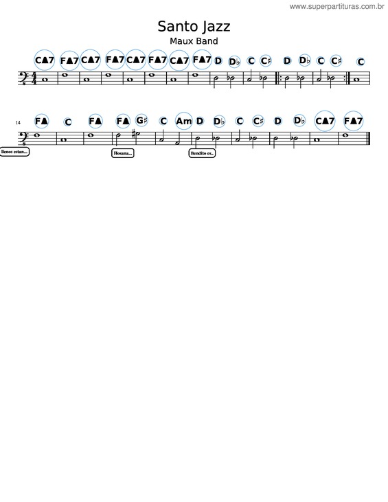 Partitura da música Santo Jazz 02