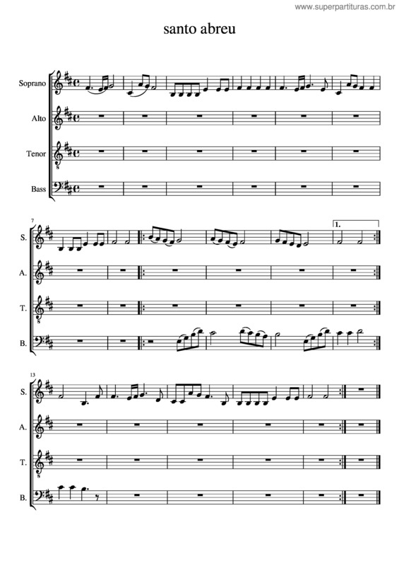 Partitura da música Santo José Paulo Abreu