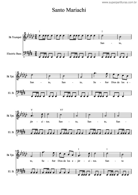 Partitura da música Santo Mariachi
