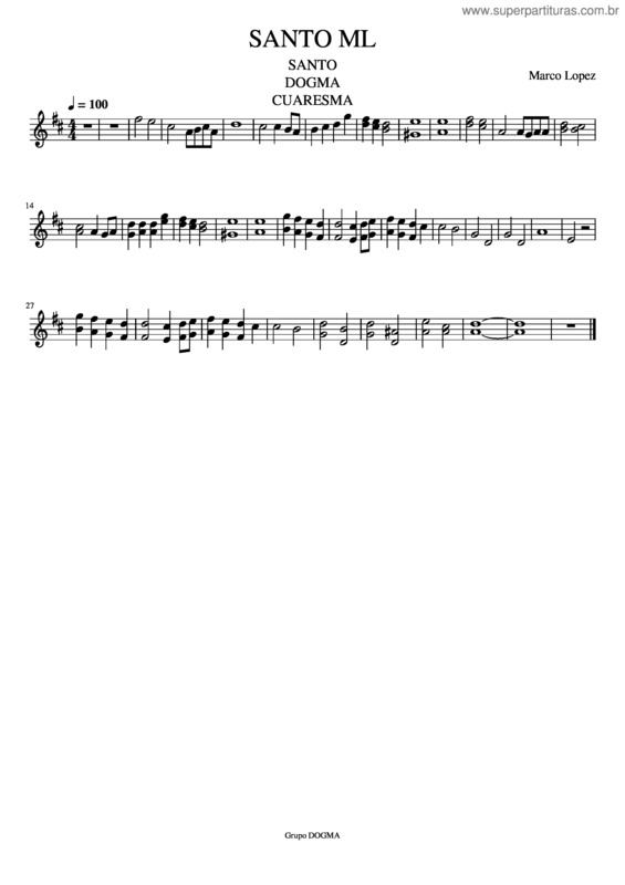 Partitura da música Santo Ml – Violin