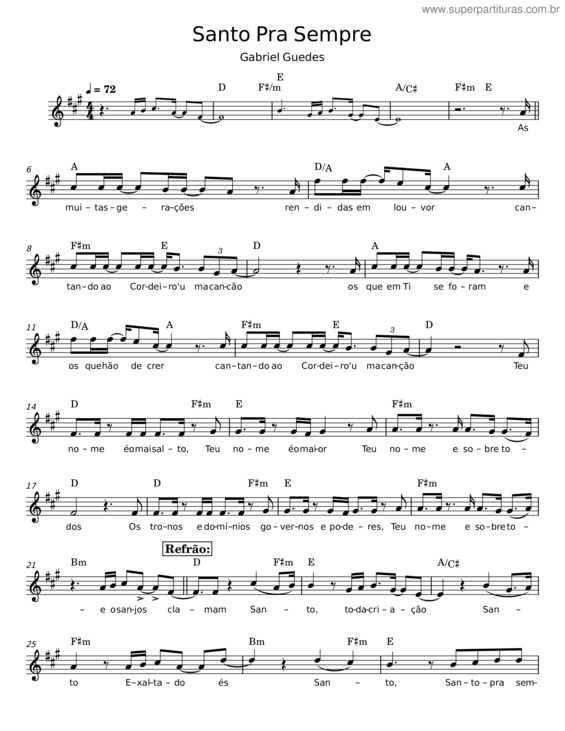 Partitura da música Santo Pra Sempre v.5