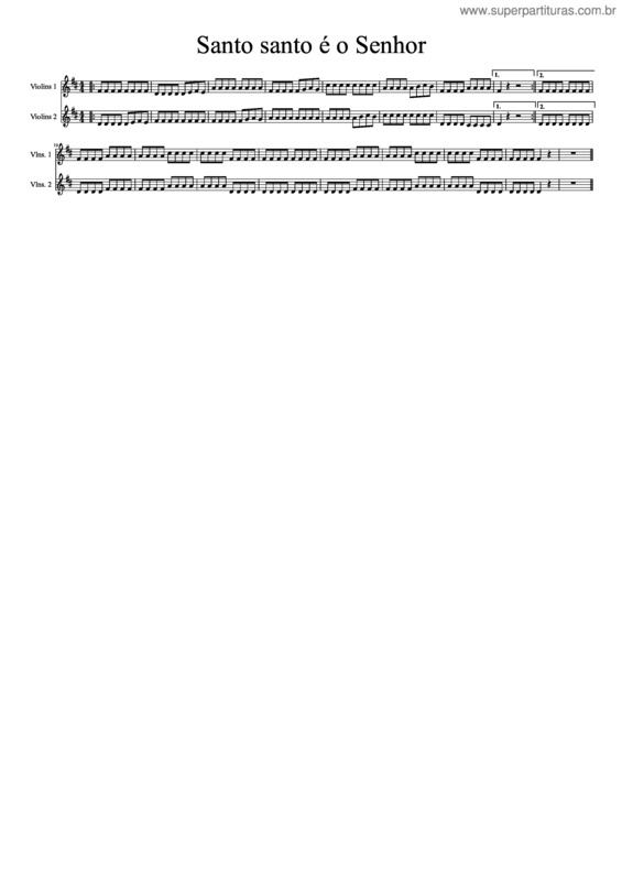 Partitura da música Santo Santo É O Senhor