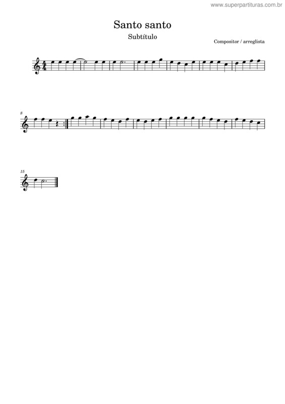 Partitura da música Santo Santo Es El Señor – Cantos Católicos