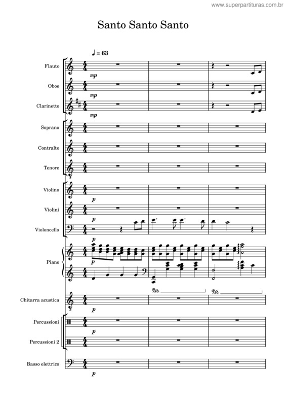 Partitura da música Santo Santo Santo – Gioele2000