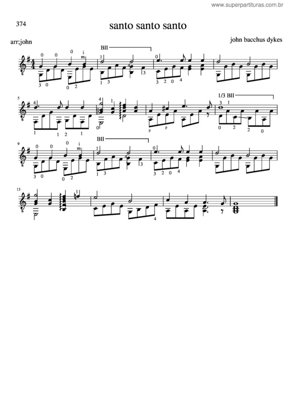 Partitura da música Santo Santo Santo Ok
