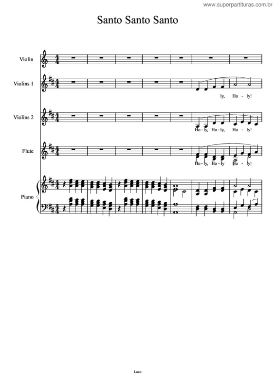 Partitura da música Santo Santo Santo v.2