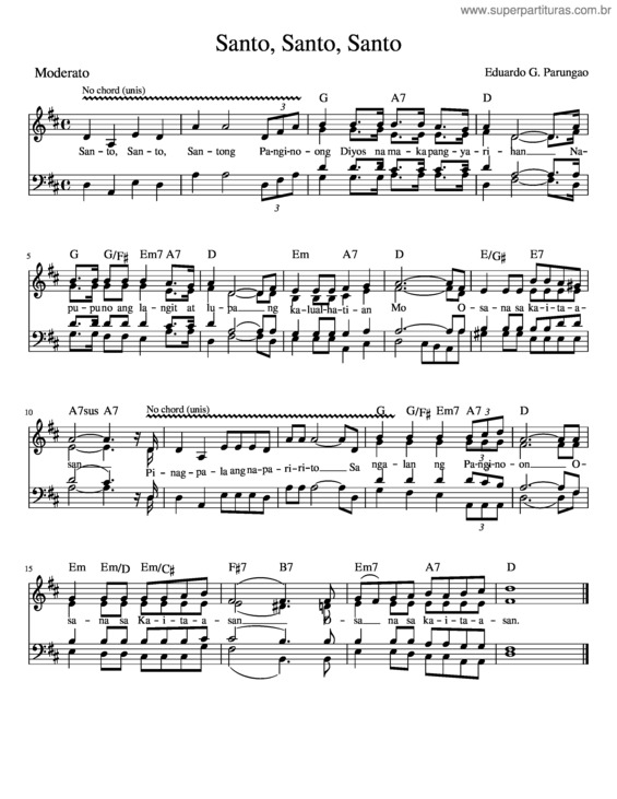 Partitura da música Santo Santo Santo v.3