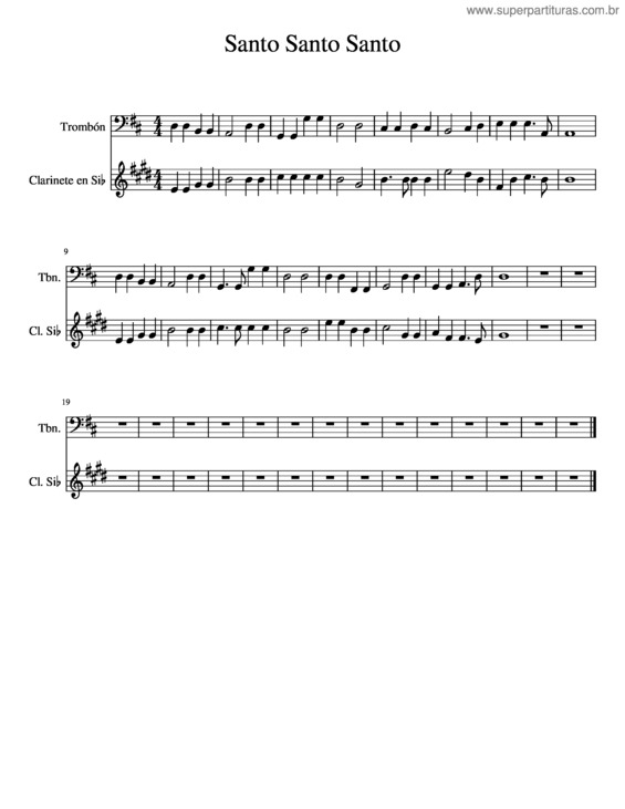 Partitura da música Santo Santo Santo v.5