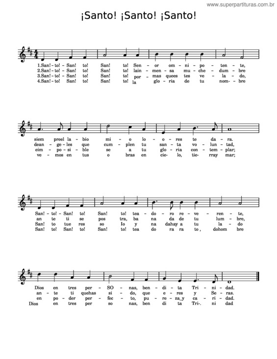 Partitura da música Santo Santo Santo v.7