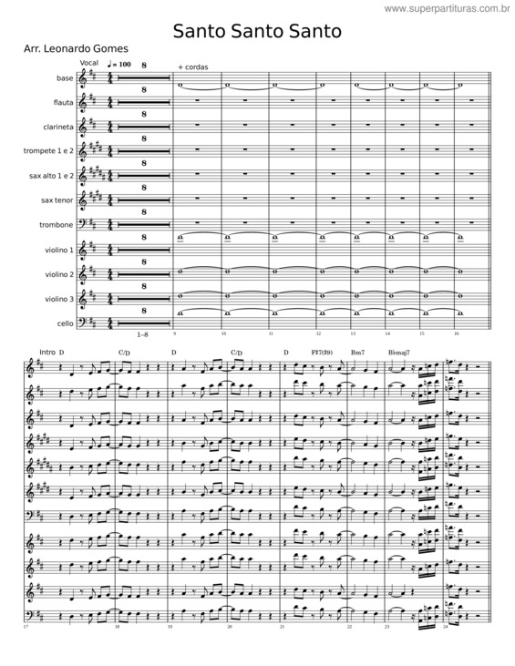 Partitura da música Santo Santo Santo v.8