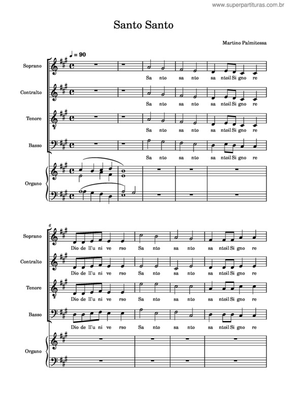 Partitura da música Santo Santo v.3