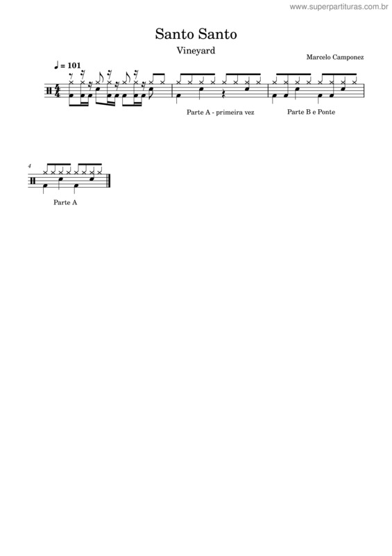 Partitura da música Santo Santo v.5