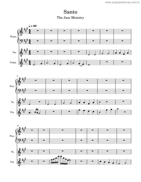 Partitura da música Santo v.102