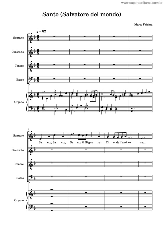 Partitura da música Santo v.108