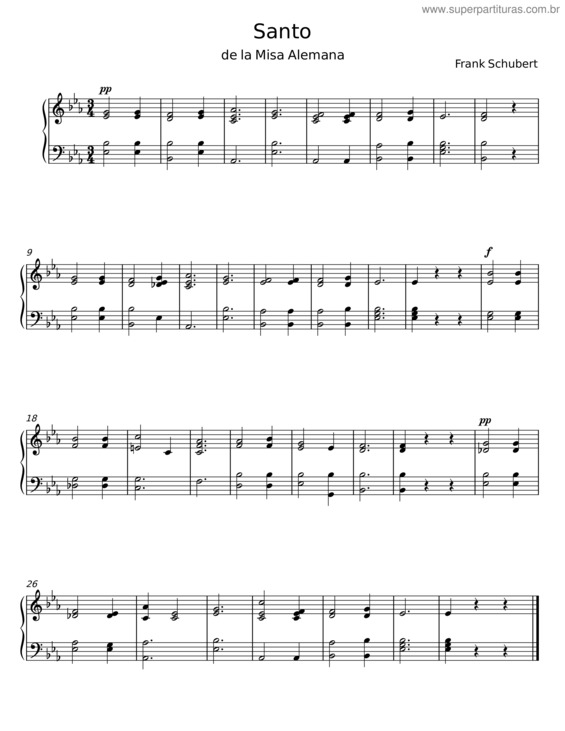 Partitura da música Santo v.109