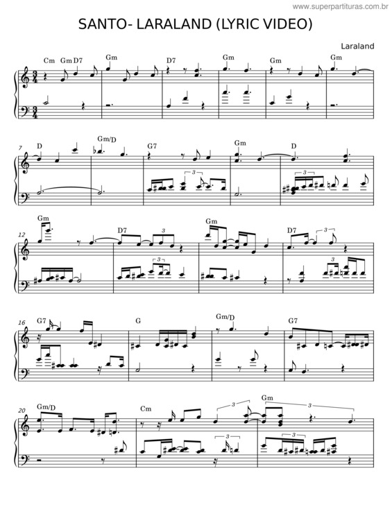 Partitura da música Santo v.116