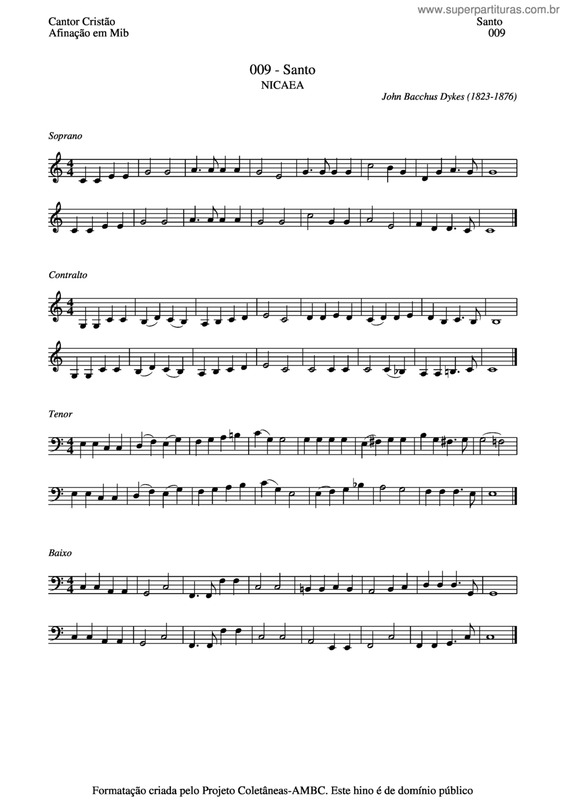 Partitura da música Santo v.14