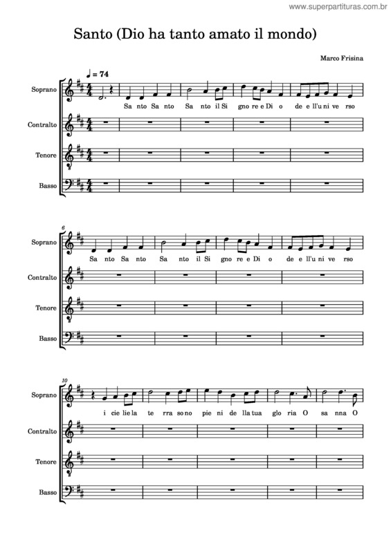 Partitura da música Santo v.18