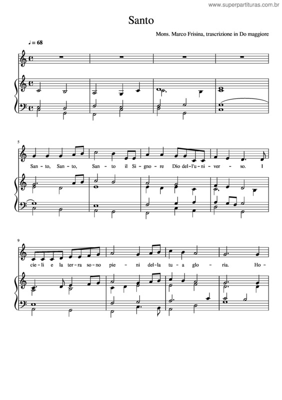 Partitura da música Santo v.25