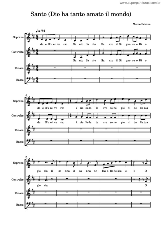 Partitura da música Santo v.29