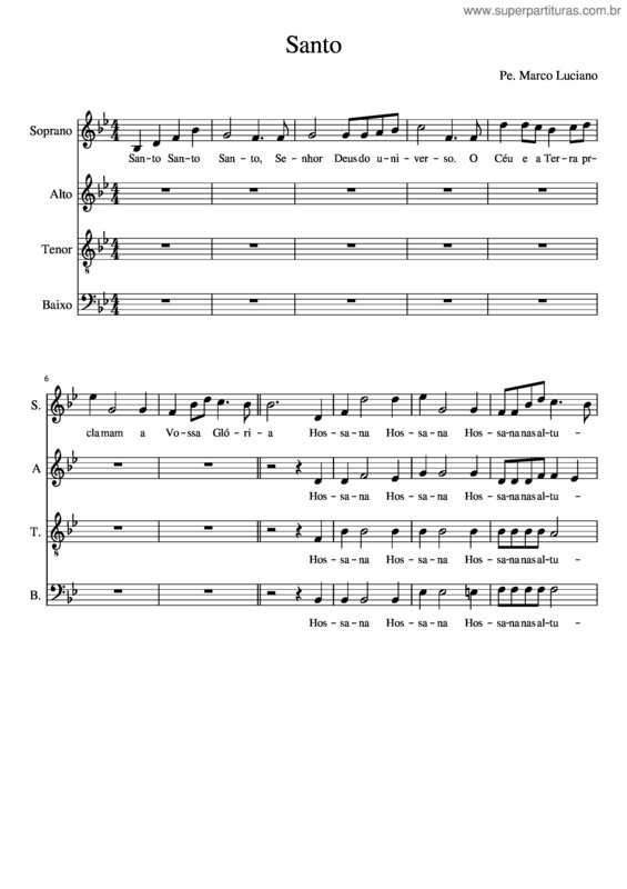 Partitura da música Santo v.32